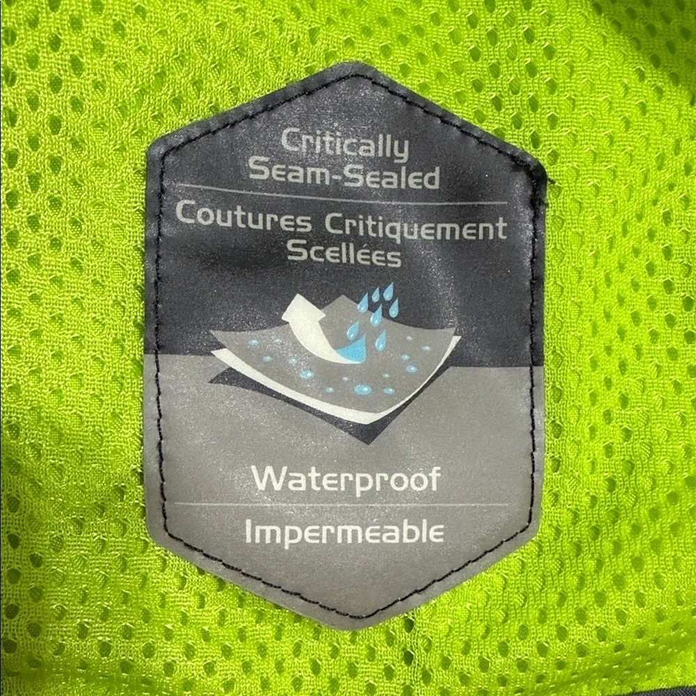 Columbia Blue & Black Omni Heat Waterproof Zip Jacket with Hood, Size 8